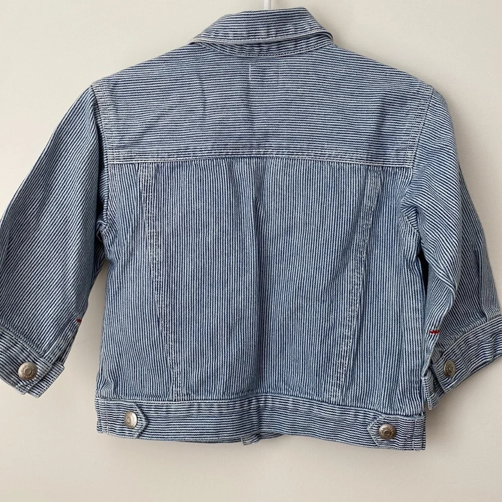 Baby Gap Jean Jacket. Blue stripes.  Sz 12-24 mo